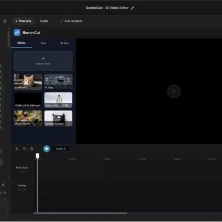 Gemini 中类似 CapCut 的视频编辑器 UI
