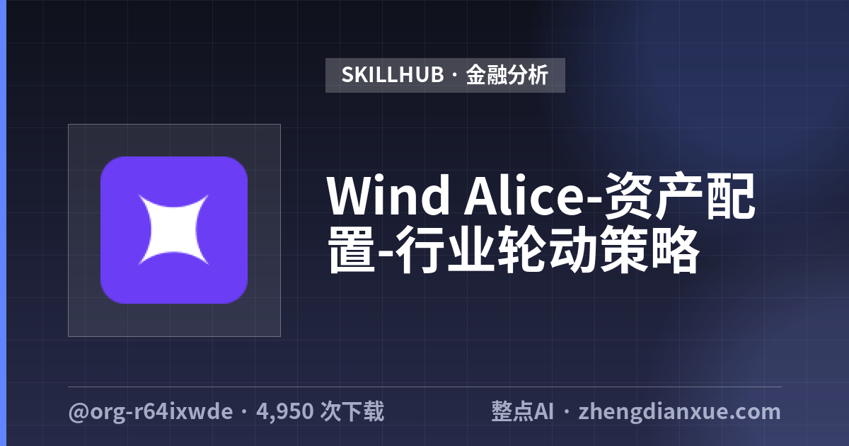 Wind Alice-资产配置-行业轮动策略