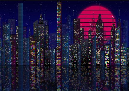 纽约天际线 SVG 单 HTML 场景
